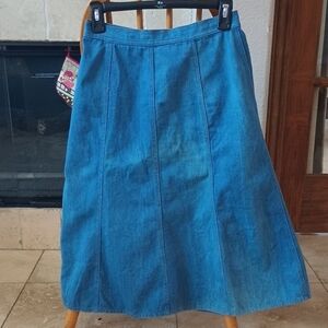 Classic Blue A-Line Denim Skirt